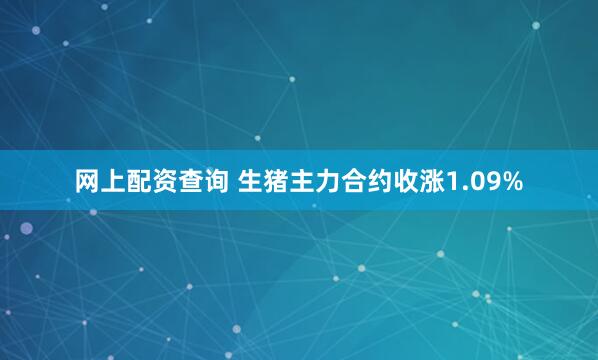 网上配资查询 生猪主力合约收涨1.09%